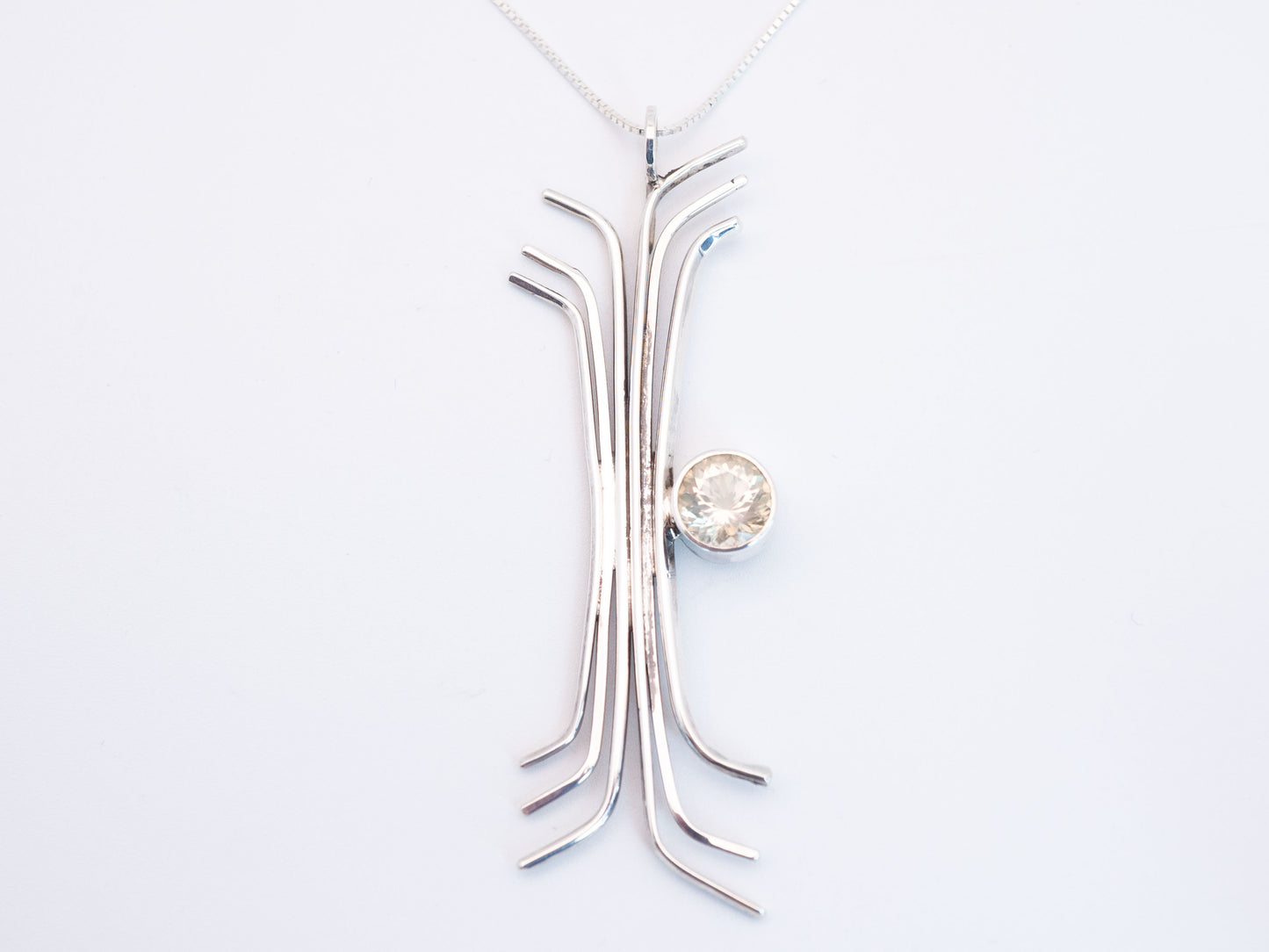 The Solar Passage | Sterling Silver · Oregon Champagne Sunstone · Sculptural Lightform