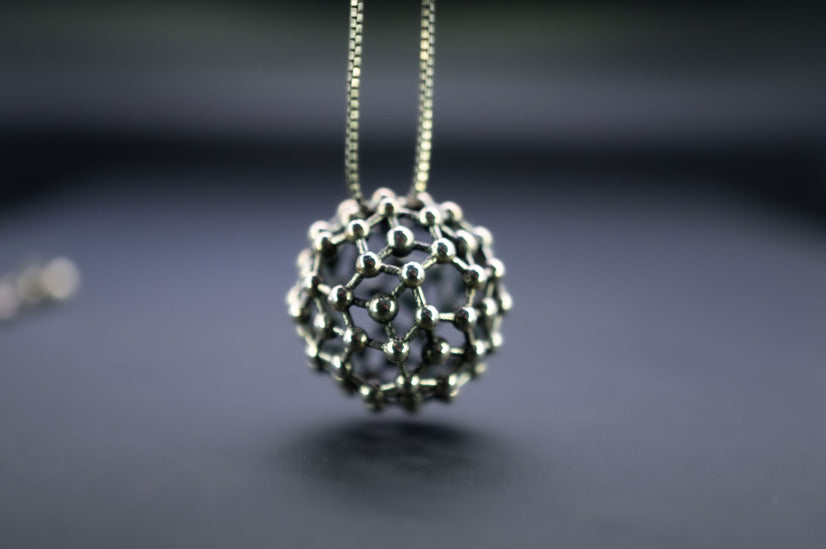 The Carbon Code | Silver Buckyball Pendant