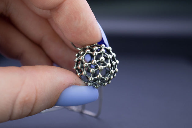 The Carbon Code | Silver Buckyball Pendant