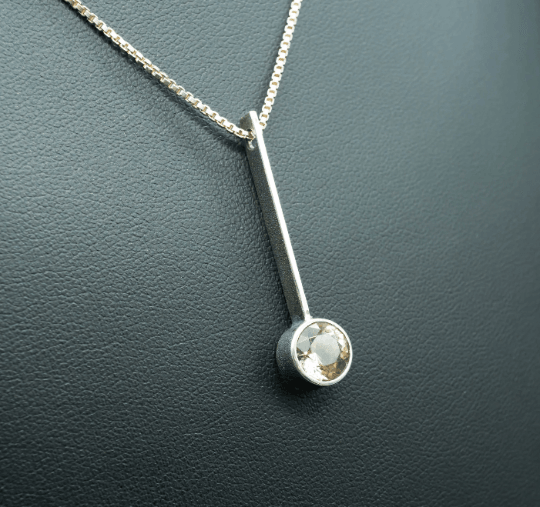 Earthy Monolithic Champagne Sunstone Pendant | .925 silver - Ecotone Jewelers