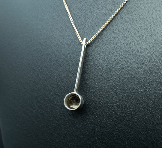 Earthy Monolithic Champagne Sunstone Pendant | .925 silver - Ecotone Jewelers