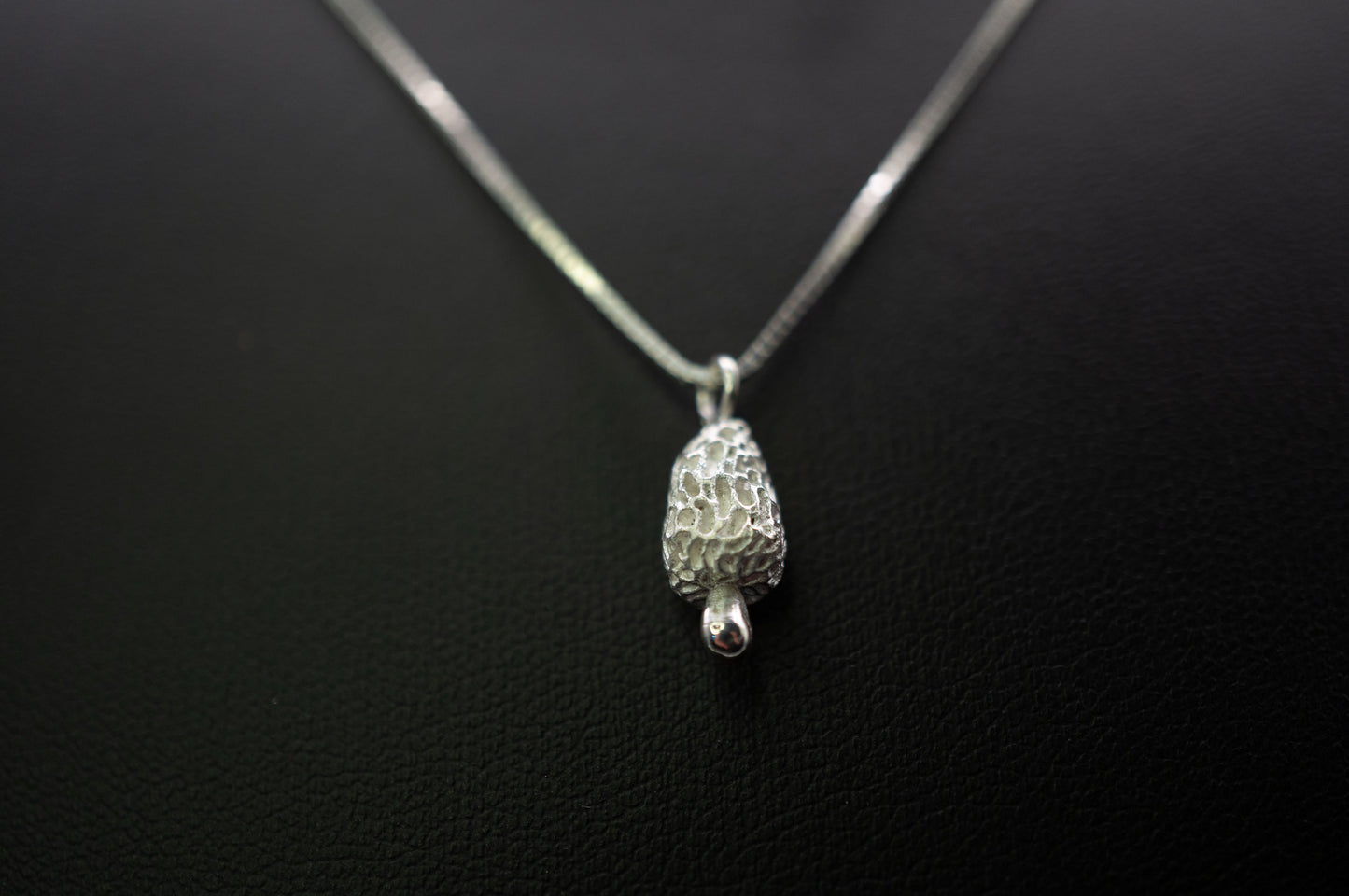 Tiny White Morel | Pendant
