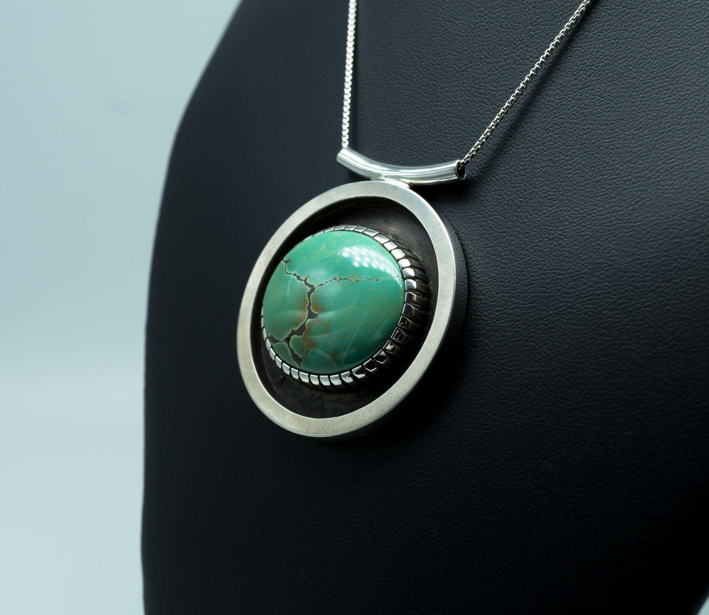 Tesselated Manassa Turquoise Pendant | .925 Silver | One of a kind - Ecotone Jewelers