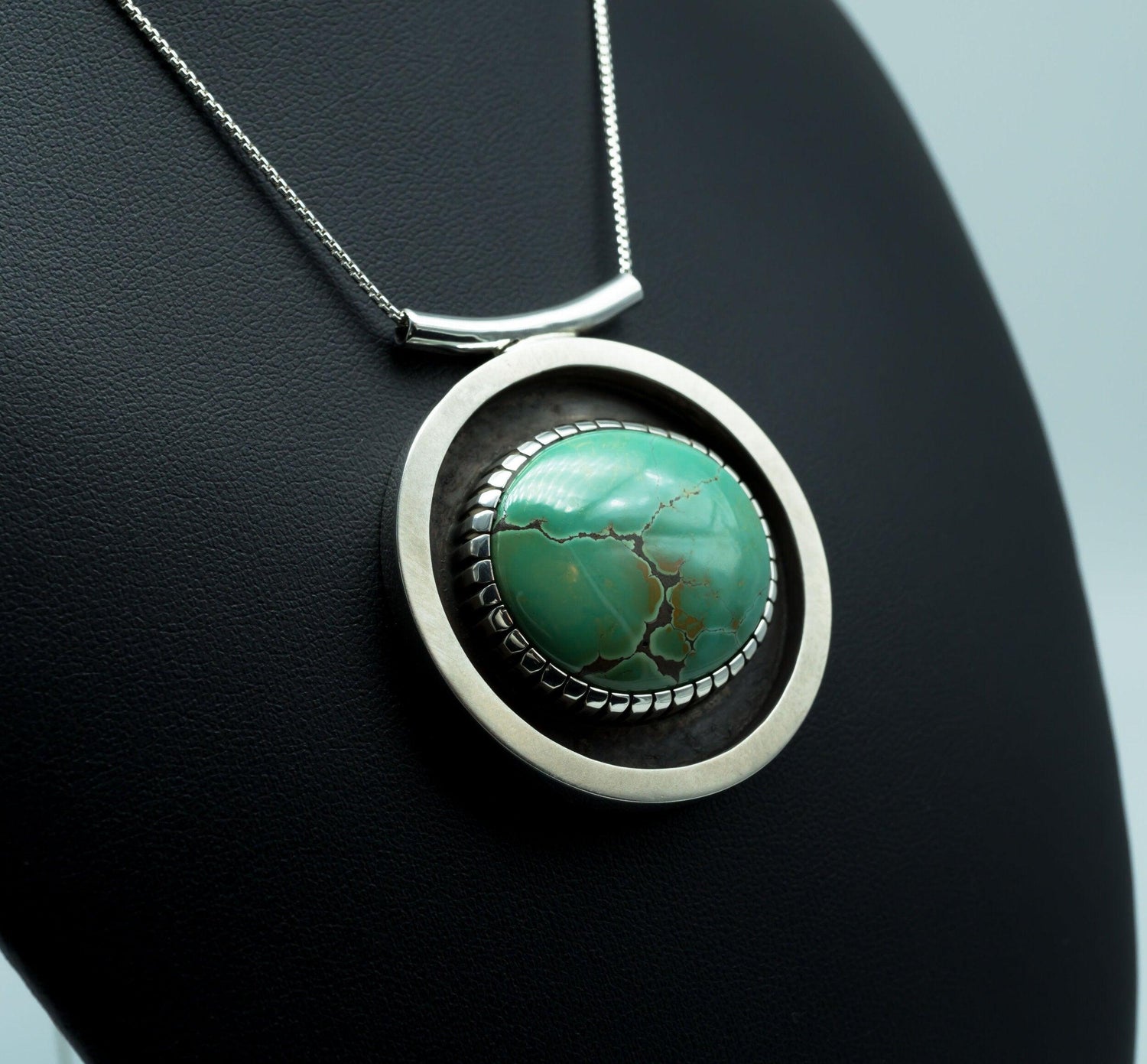 Tesselated Manassa Turquoise Pendant | .925 Silver | One of a kind - Ecotone Jewelers