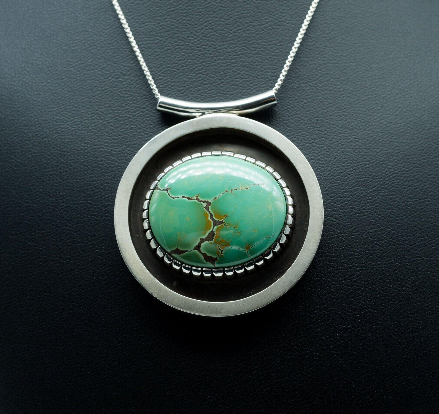 Tesselated Manassa Turquoise Pendant | .925 Silver | One of a kind - Ecotone Jewelers