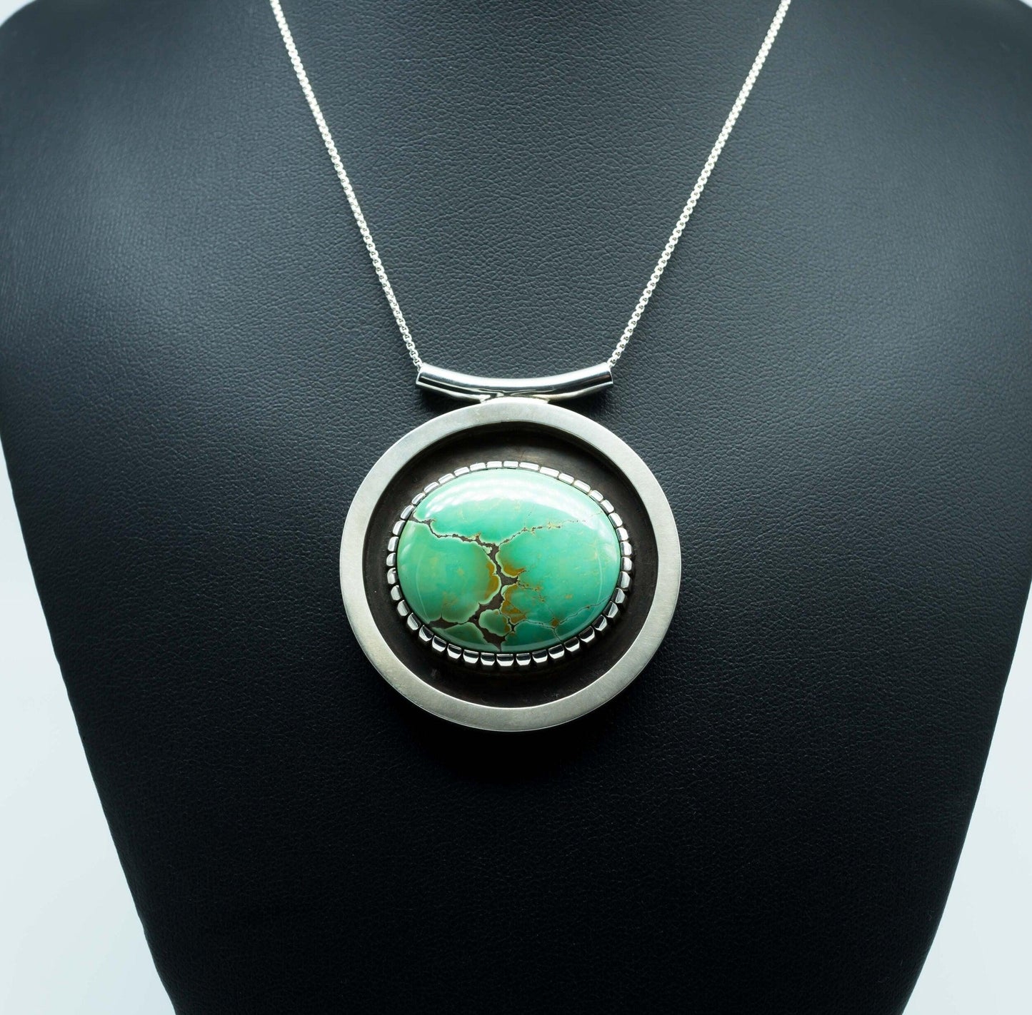 Tesselated Manassa Turquoise Pendant | .925 Silver | One of a kind - Ecotone Jewelers