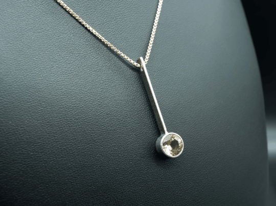 Earthy Monolithic Champagne Sunstone Pendant | .925 silver - Ecotone Jewelers